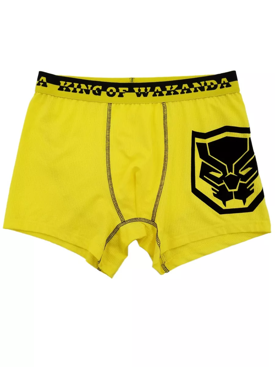 Marvel Mens Yellow Black Panther Avengers Mesh Underwear Boxer Briefs