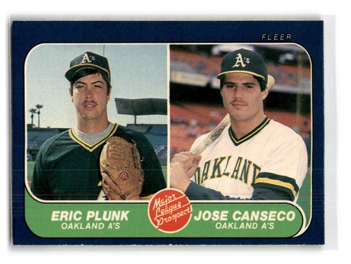 1986 Fleer #649 Eric Plunk / Jose Canseco Oakland Athletics 202522