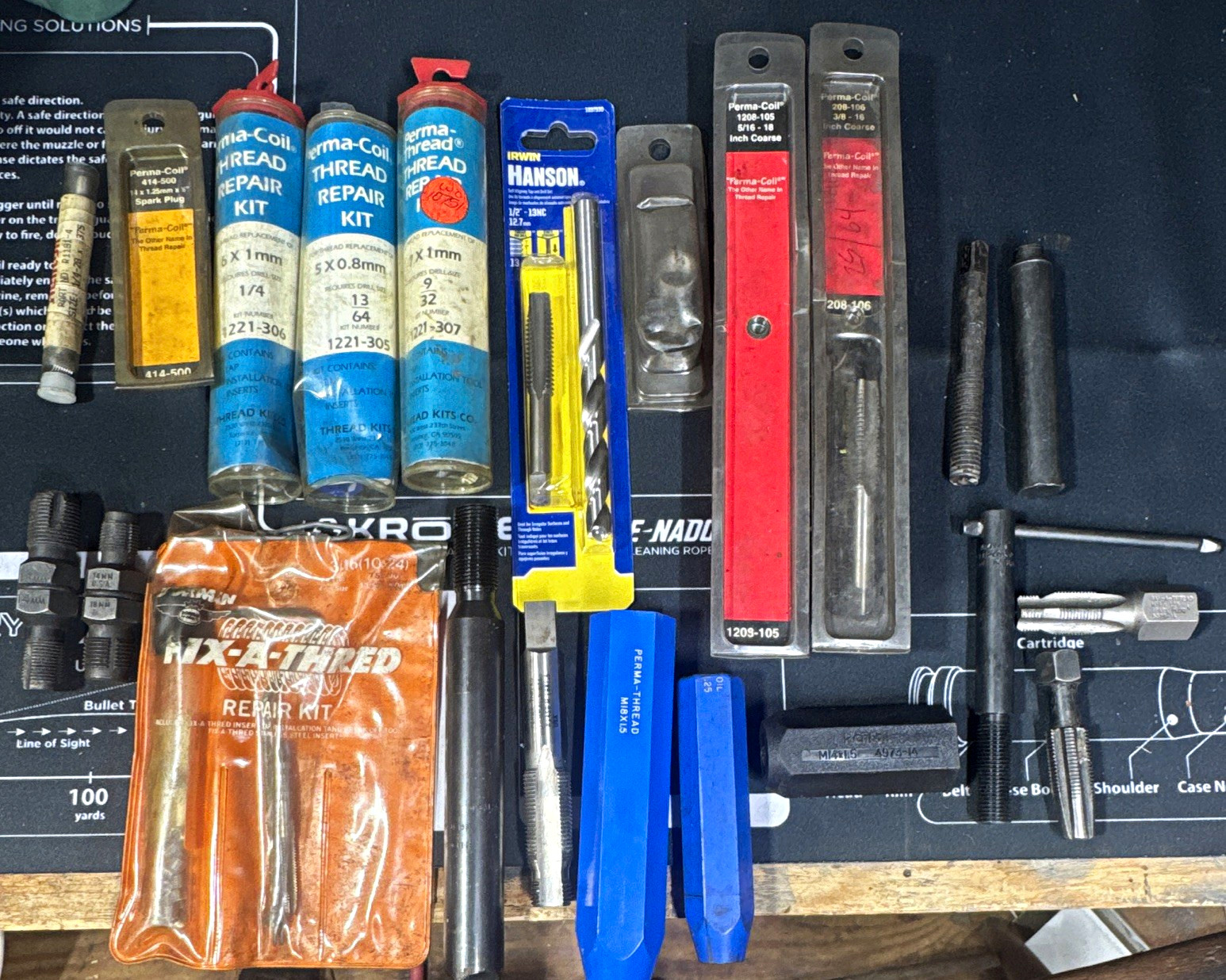 LOT of Perma-Coil Thread Repair Kit. Fix-A-thread. Etc. Thread fix tools.