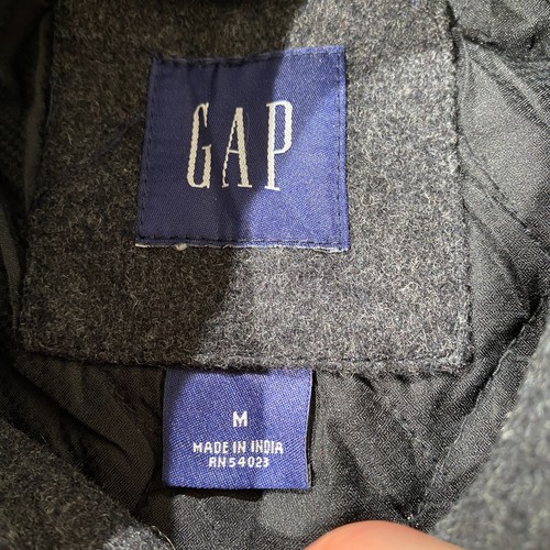 Gap Wool Jacket Mens Medium Dark Grey Harrington Bomber Collared USA - Picture 7 of 11