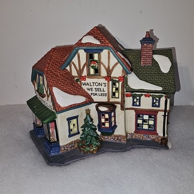 Vintage Holiday Time Walton s Variety 5-10 Store Lighted Village Christmas House