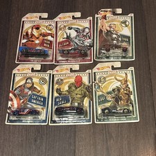 Hot Wheels Marvel Cars Set of 6 Ultron Iron Man Thor Loki Red Skull Cpt Am 2018