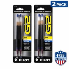Pilot G2 Gel Ink Refills Blue Bold 1.0mm 2 Pack 4 Refills Fits G2 Pens 77290 