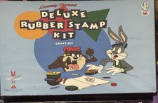 Vintage 1995 Looney Tunes Deluxe Rubber Stamp Set Bugs Bunny, Taz, Coyote more