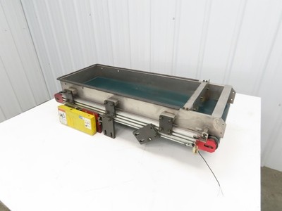 NKE 12''x 33'' Small Parts Conveyor Low Profile Flat Belt Slow Feed 220V 1FPM