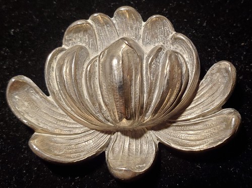 Antique William Kerr Art Nouveau Peony Flower Brooch Sterling Silver