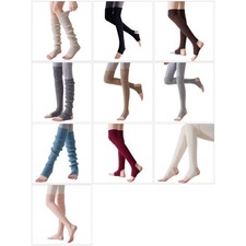 Women s Ribbed Knitted Over Knee Stockings Stirrup Leg Warmers Footless Boot