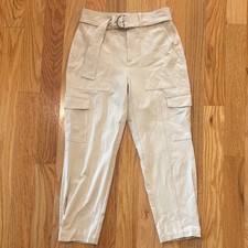 Banana Republic 4 slim refined stretch cargo ankle pants in cream