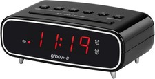 Groov-e Rise - Digital Alarm Clock with FM Radio, LCD Display, & Dimmer Functio