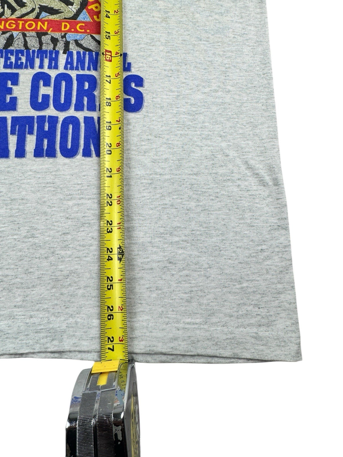 VTG The 17Th Annual Marine Corps Marathon T-Shirt Gray Large 1992 Washington DC