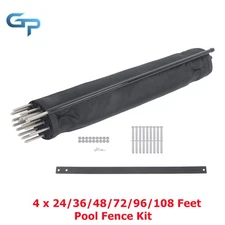 4 x 24/36/48/72/96/108 FT Swimming Pool Fence 320GSM Teslin Mesh Removable Black