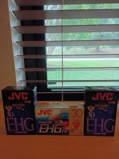 JVC VHS-C tapes 2 High Energy EHG 30 and 1 Pro HiFi 90 min TC-30 Compact Tape