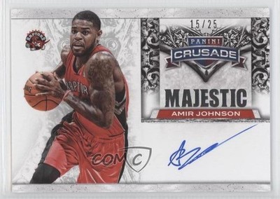 2013-14 Panini Crusade Majestic Marks Silver 15/25 Amir Johnson #40 Auto 0f8