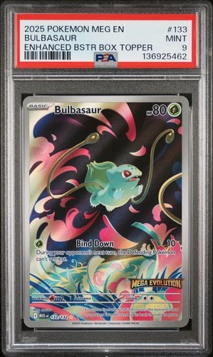 136925462 Bulbasaur 2025 Pokemon Mega Evolution #133 Enhanced Promo PSA 9
