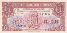 Great Britain,  One Pound, British Armed Forces Special Voucher  #E-2 643162