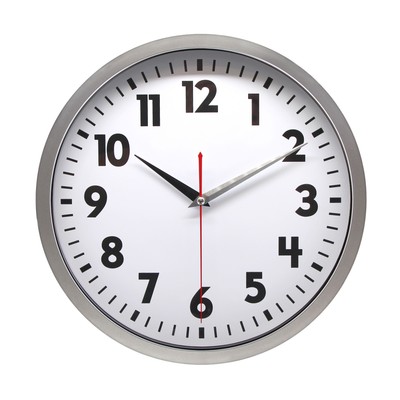 12'' Quartz Modern Indoor Schoolhouse Clock, Easy Read Dial