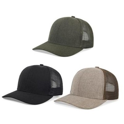 3Pcs Unisex Trucker Hats Blank Mesh Snapback One Size Kz-mash Brown-green-black