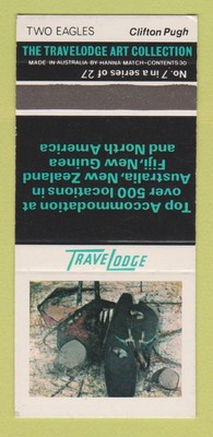 Matchbook Cover Travel Lodge Australia Two Eagles Clifton Pugh SAMPLE 30 Strike
