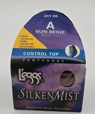 L'eggs Silken Mist Control Top Pantyhose Sun Beige Size A