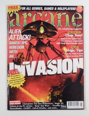 1997 May ARCANE UK All Genre TTRPG zine ALIEN ATTACK RPG Wuxia gaming M:TG tips