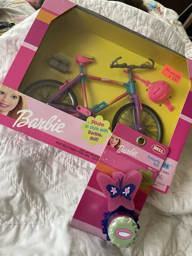 2000 1999 Vintage Barbie Bike And Bell Rare Mattel Biking Fun NIB