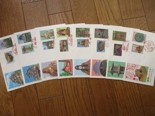 Japan Stamp First Day Cover National Treasure Series 8 Covers (国宝シリーズ) 1987～1989