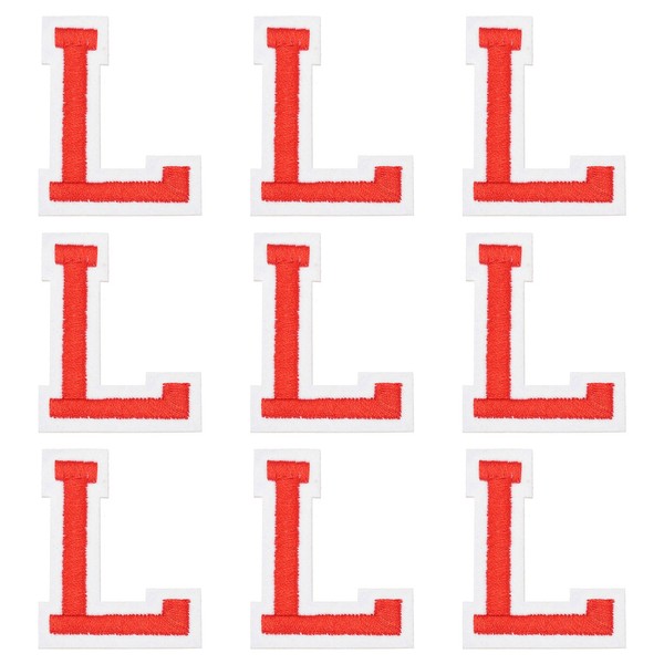 "BüGelbuchstaben AufnäHer 9 StüCk 2\"/5Cm Alphabet L Applikation(Rot)"-image