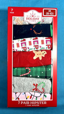 NIB HOLIDAY TIME Christmas Hipster Underwear 7 Pack Women size S 8-10 Panties
