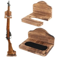 GlikCeil 3 Set Vertical Gun Rack Hardwood Gun Rack Holder Wall Mount Wooden Hook