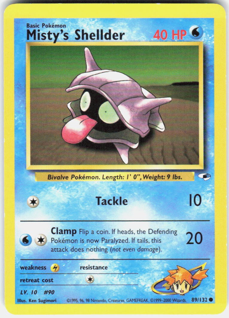 Misty's Shellder 89/132 Common Gym Heroes Pokemon Unlimited LP
