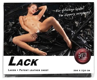 Lack Bettlaken Vinyl 230 x 200 cm Laken Massage Black Schwarz PVC Gummi - Bild 1 von 4