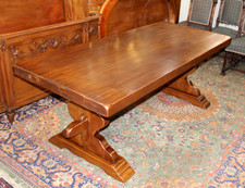 French Antique Country French Oak Dining  Farm Table
