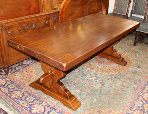 French Antique Country French Oak Dining  Farm Table