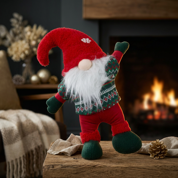 Weihnachtswichtel 38Cm Gnom Stehend Rot Und GrüN Dekofigur-image