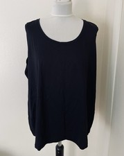Karen Kane Women Tank Top 3X Black Sleeveless Casual Athletic Made in USA