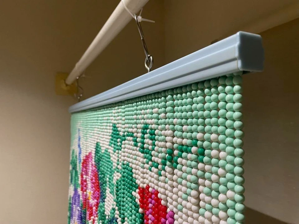 Showa Retro Cuentas Noren Cortina Flor Mañana Gloria 85x119cm De Japón USADA Foto 4 de 4