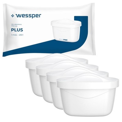 Wasserfilter Kartuschen Wessper Aquamax Plus für Brita Dafi Aquaphor Wessper 4x