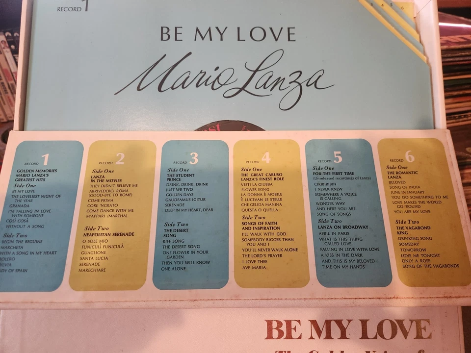 Be My Love The Golden Voice of Mario Lanza 6 LP Set Album Vintage Readers Digest - Image 2 of 3
