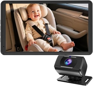 Rohent Baby Car Camera 7.2-Inch Monitor: 1080P HD Rear Facing Black-7.2" 