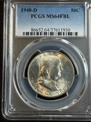1948 D Franklin Half Dollar PCGS MS64FBL