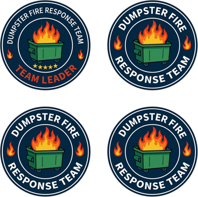 #ad 24 Pack Waterproof Dumpster Fire Response Team Vinyl Stickers for Various Uses $8.99