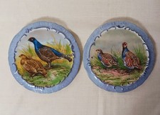 2 Vintage GROUSE Porcelain Plate hand painted Signed B. JONES 6.25" Game Bird