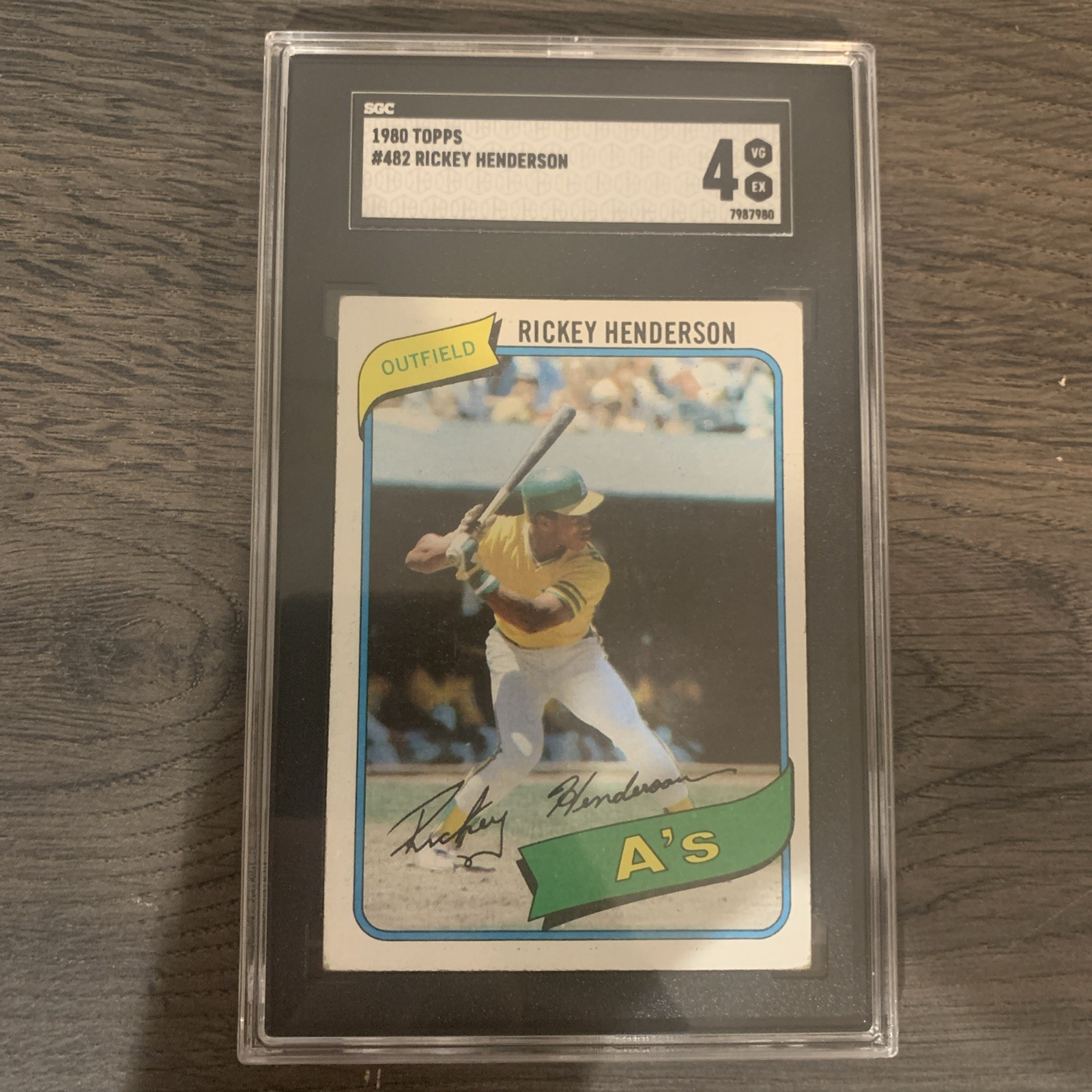 Rickey Henderson Oakland A's 1980 Topps #482 SGC Authenticated 4 Rookie Card