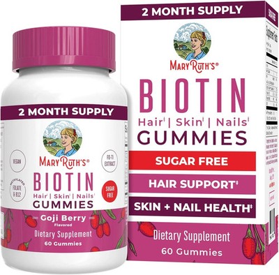Biotin Gummies | Sugar Free | Vegan | Non-Gmo | 2,500 Mcg 60 count (Expired)
