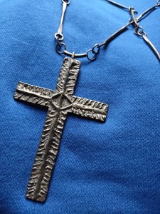 Zuni Silver Necklace Antique Native American Sterling Silver Cross Necklace 1910