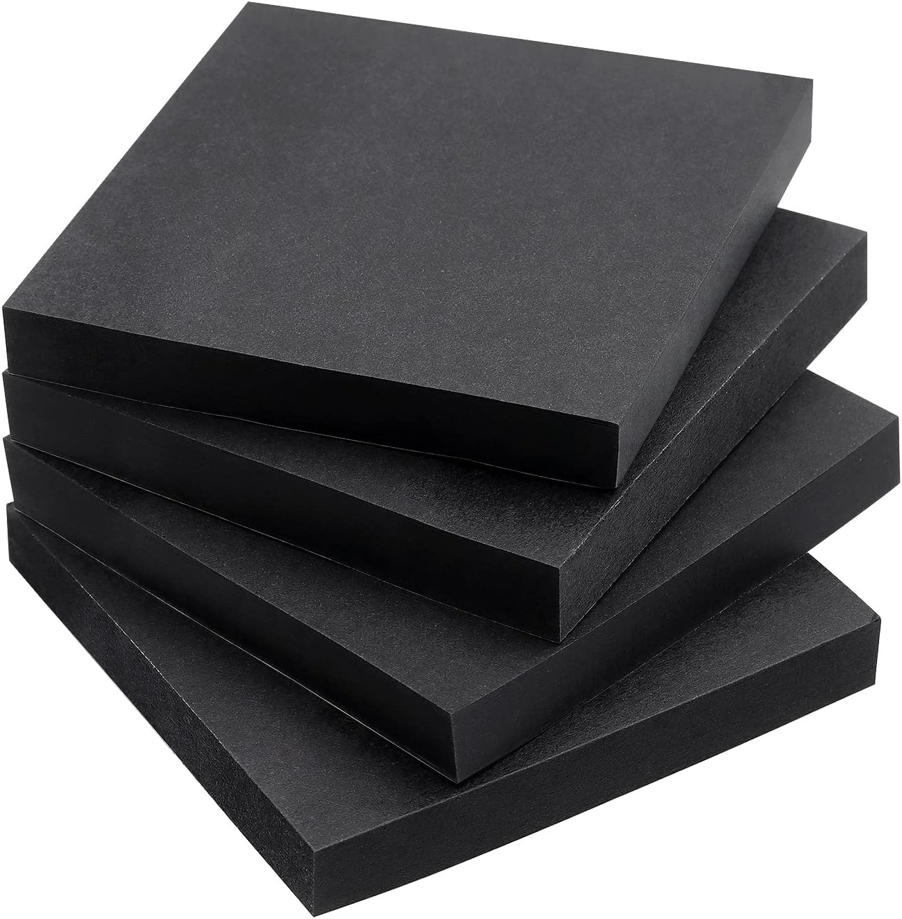 Sticky Notes 3x3 inch, Self-Adhesive, 4 Pads, 90 Sheets/Pad (Black) | Strong