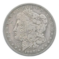 1888-O Morgan Silver Dollar DCC 2 26 28 Counterstamp *0828