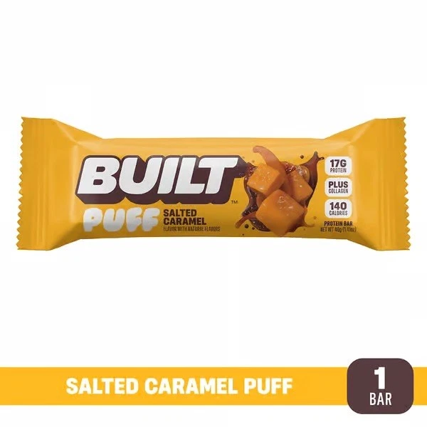 Puff Built Bar Protein Bar 17g Gluten-Free, Salted Caramel, 12-Pack - Image 2 of 3