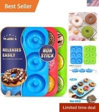Non-Stick Donut Pan For Baking-Silicone Doughnut Mold, BPA FREE, Make Perfect...