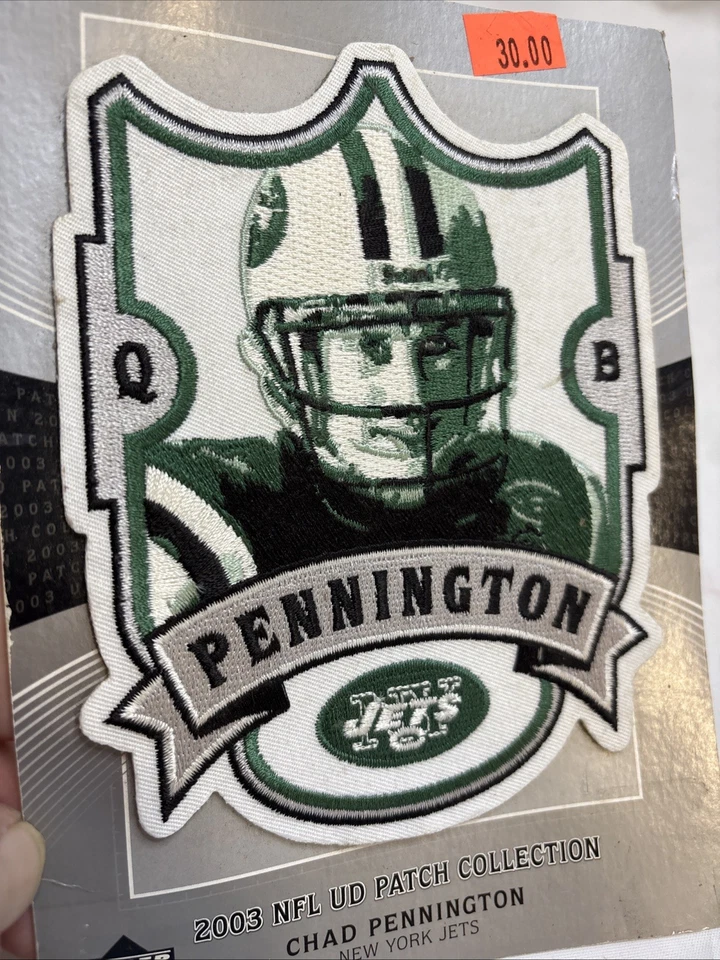 Colección de parches de jugador de cubierta superior de la NFL 2003 Chad Pennington New York Jets Foto 4 de 4